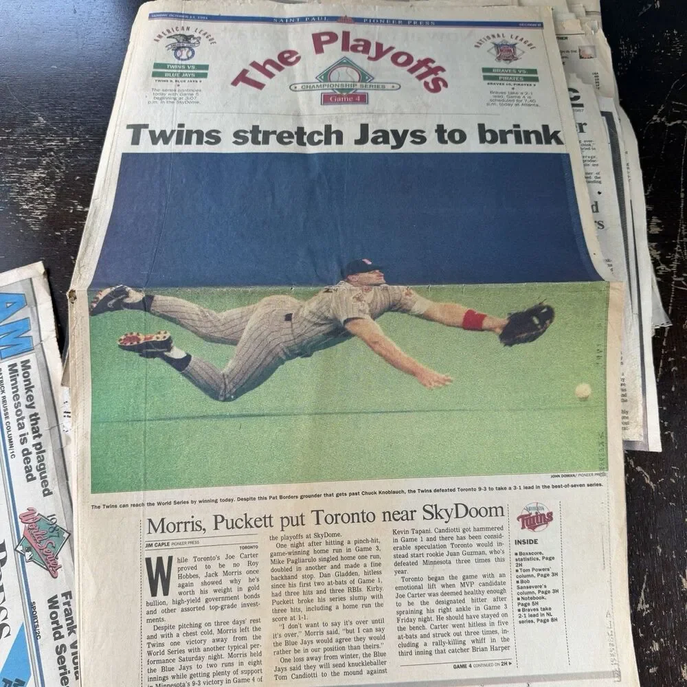 Vintage St Paul Pioneer Press Minnesota Twins World Series 1987 1991 Newspapers